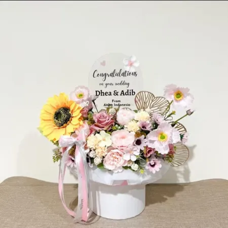 Bloom Box Akrilik Ucapan Wedding Sepatan